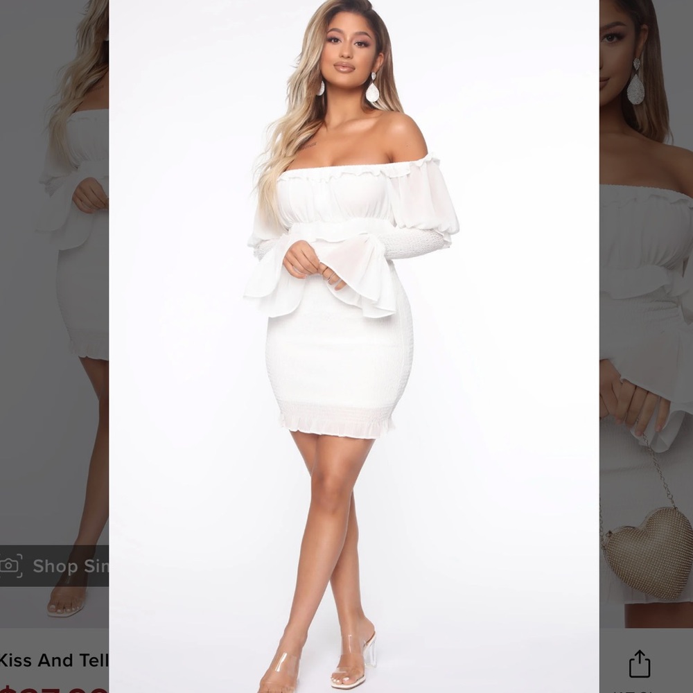 Fashion Nova NWT Never Worn White Summer Mini Dress Size 1X